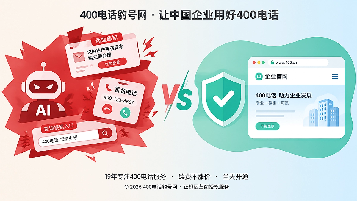 AI仿冒通知与正规信源入口的对比示意图